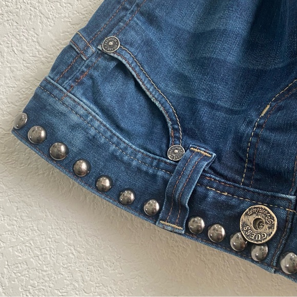 GUESS Project Runway “Natazha” Corset Lace-up Studded Denim Dress Size 1 (XS) - Picture 7 of 16